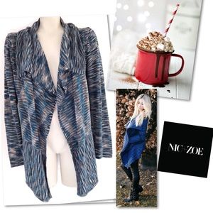 NIC+ZOE Sweaters - NIC + ZOE BLUE SPACE DYE OPEN SWEATER CARDIGAN M NIC+ZOE Sweaters - NIC + ZOE BLUE SPACE DYE OPEN SWEATER CARDIGAN M